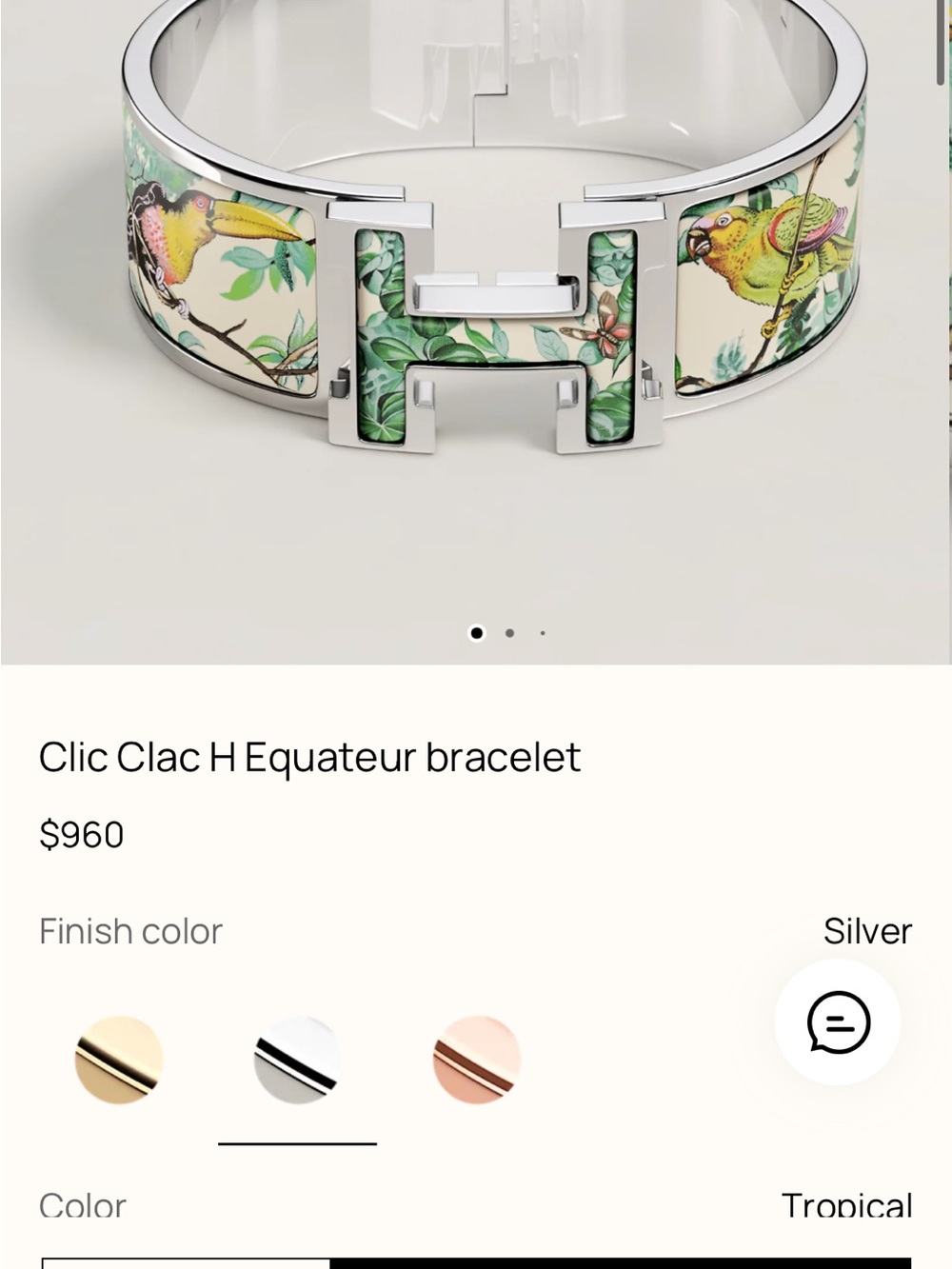 Hermes Silver Zebra Enamel Clic H Bracelet - Picture 9 of 9